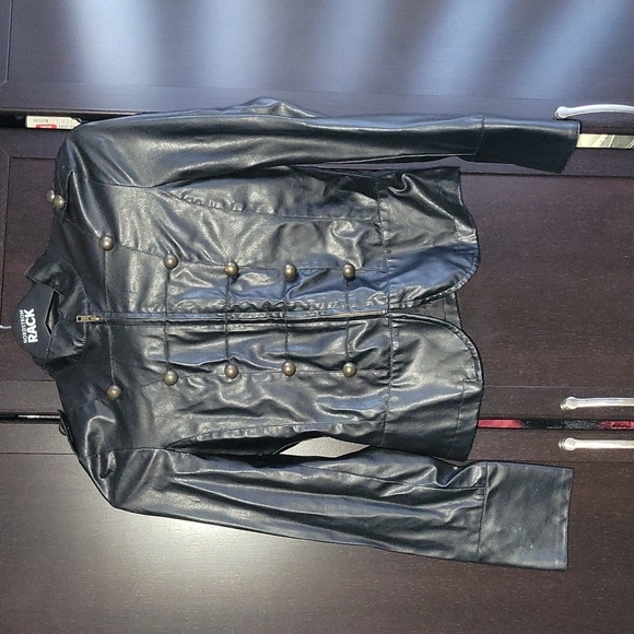 FEUX leather Jacket Size small Black Like New - Picture 1 of 3